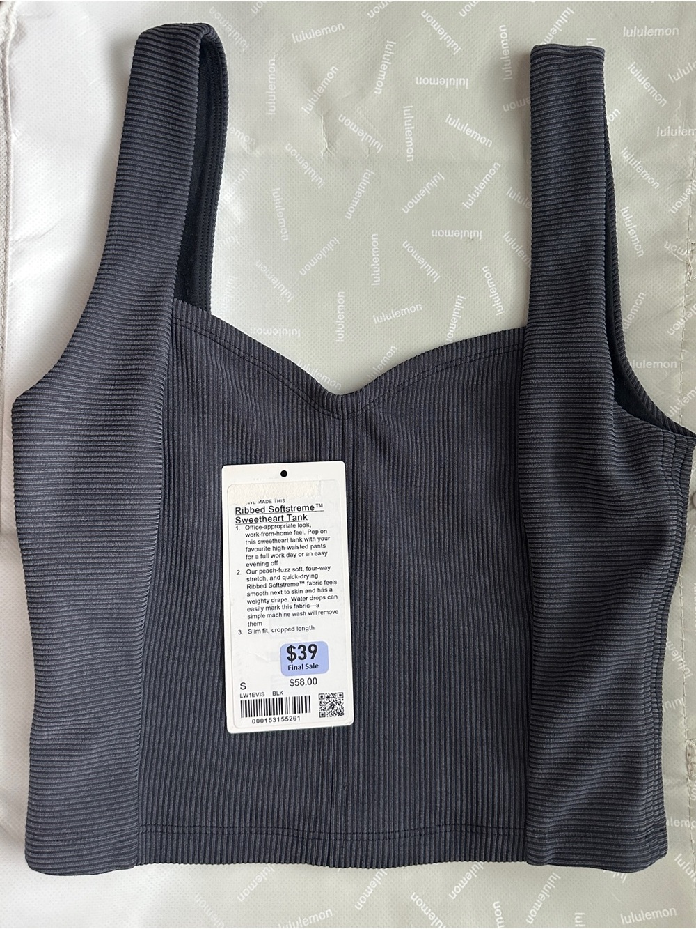 Lululemon size 6 Ribbed Softstreme Sweetheart Tank Top - Picture 3 of 6